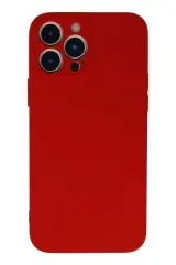 Newface İphone 13 Pro Max Kılıf Nano İçi Kadife Silikon - Kırmızı