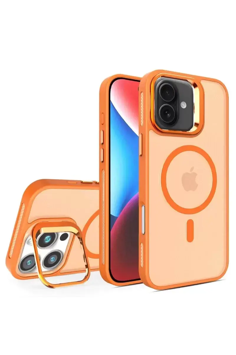 Joko Apple İphone 16 Flet Lens Magsafe Kapak - Turuncu