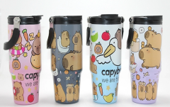 Capybara Desenli Isı Muhafazalı Pipetli Dev Çelik Kupa (tumbler) Alk4431