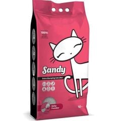 Sandy Sodyum Bentonit Ultra Topaklaşan Bebek Pudralı Doğal Kedi Kumu 10 Kg