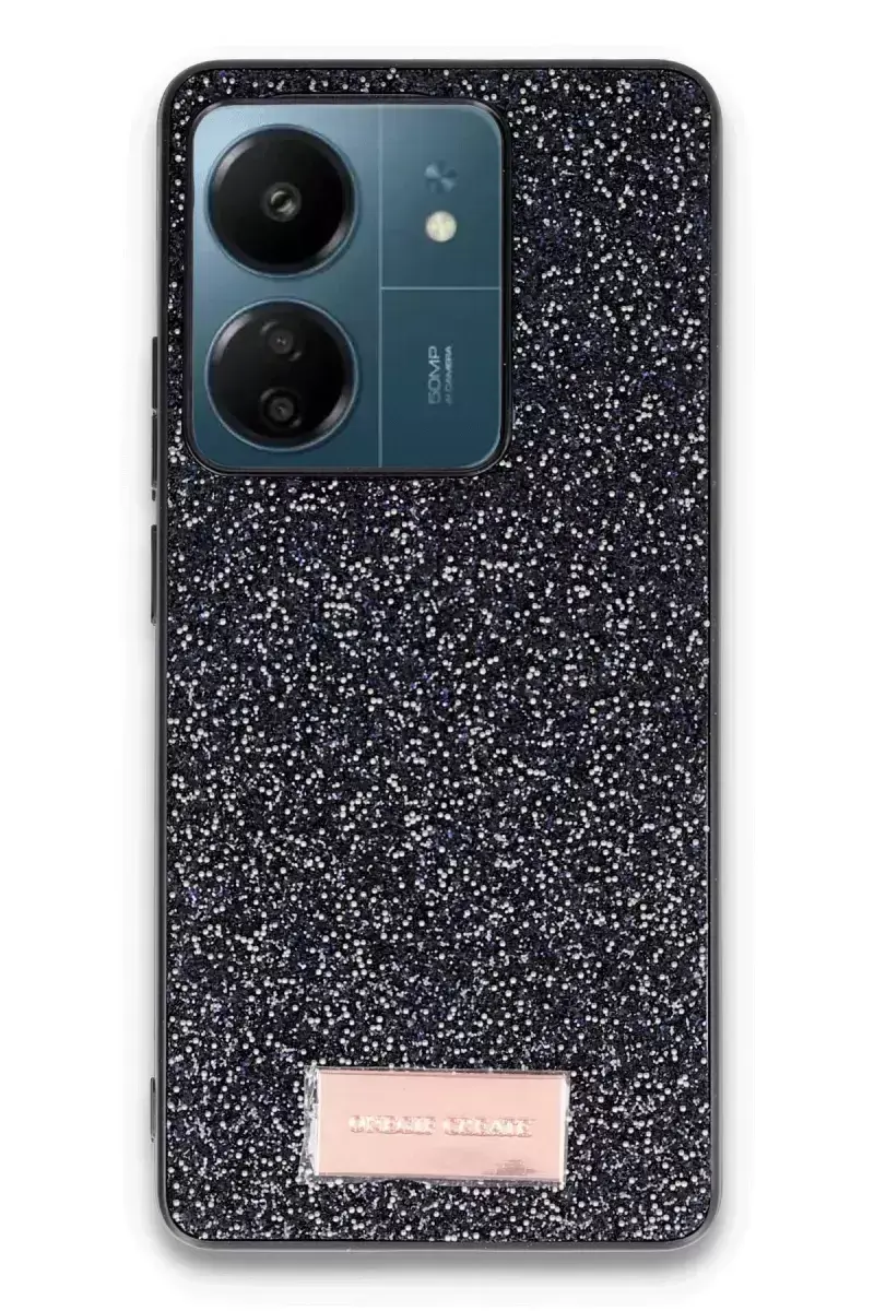 Onegif Xiaomi Redmi 13c Bright Simli Kapak - Siyah