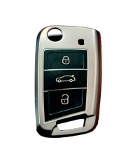 volkswagen Polo 2018  Sustalı Anahtar Uyumlu Silikon Oto Anahtar Kumanda Kabı Kılıf Füme