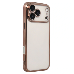 İphone 17 Pro Max Razer Lensli Silikon - Çöl Titanyum