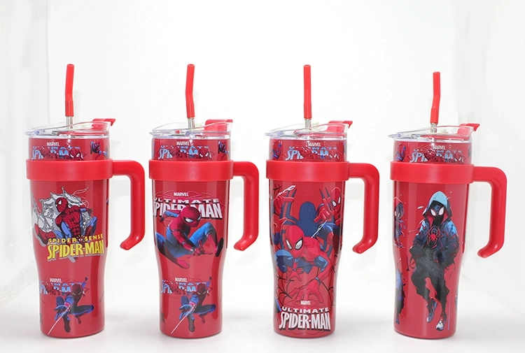 Sevimli Spiderman Pipetli Termos & Suluk Alk4713