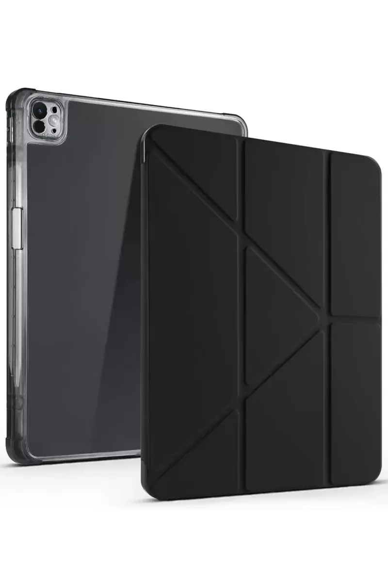 Newface İpad Air 13 (2024) Kılıf Kalemlikli Mars Tablet Kılıfı - Siyah