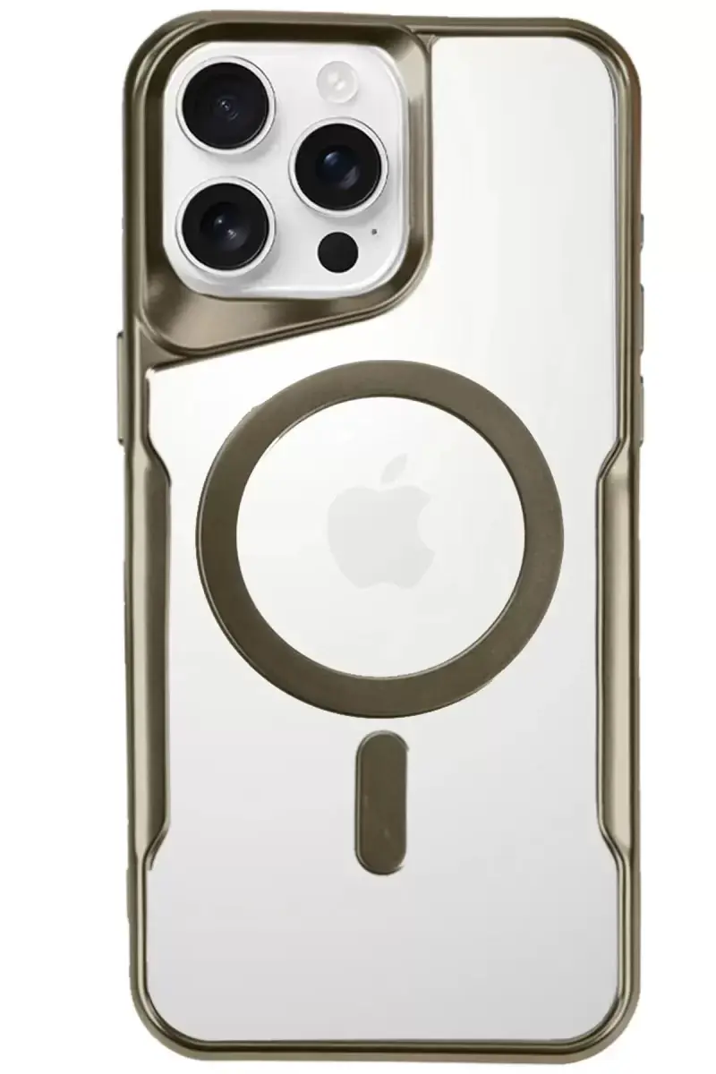 Newface Apple İphone 16 Pro Max Kılıf Boyi Magsafe Silikon Kapak - Çöl Titanyum
