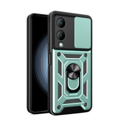 Vivo Y17s Kılıf Pars Lens Yüzüklü Silikon - Yeşil