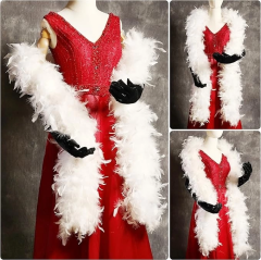 Beyaz Renk Kabarık Kalın Otriş Boa Tüy 6 Cm Genişlik 180-200 Cm Uzunluk