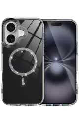Newface Apple İphone 16 Live Diamond Magsafe Kapak - Siyah