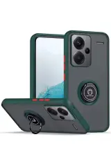 Newface Xiaomi Redmi Note 13 Pro Plus Kılıf Montreal Yüzüklü Silikon Kapak - Yeşil