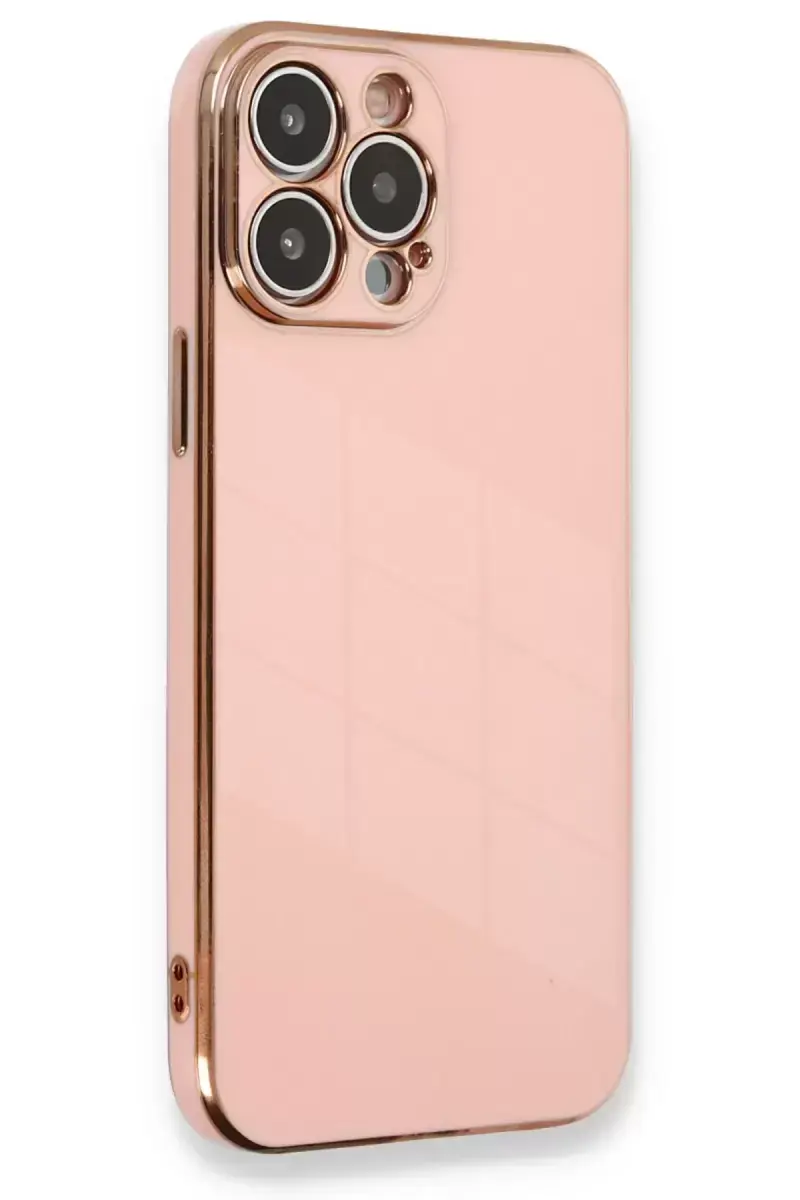 Newface İphone 13 Pro Kılıf Volet Silikon - Pembe