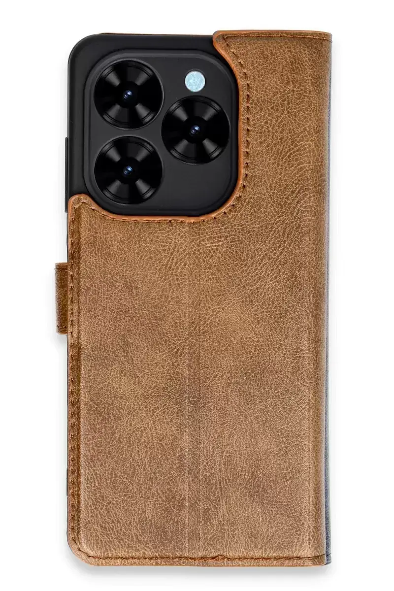 Newface Tecno Spark Go 2024 Kılıf Trend S Plus Kapaklı Kılıf - Taba