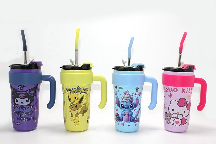 Sevimli Anime Karakterli Pipetli Termos & Suluk Alk4714