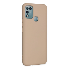 İnfinix Hot 10 Play Kılıf Nano İçi Kadife Silikon - Pudra