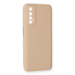 Realme 7 Kılıf Nano İçi Kadife Silikon - Pudra