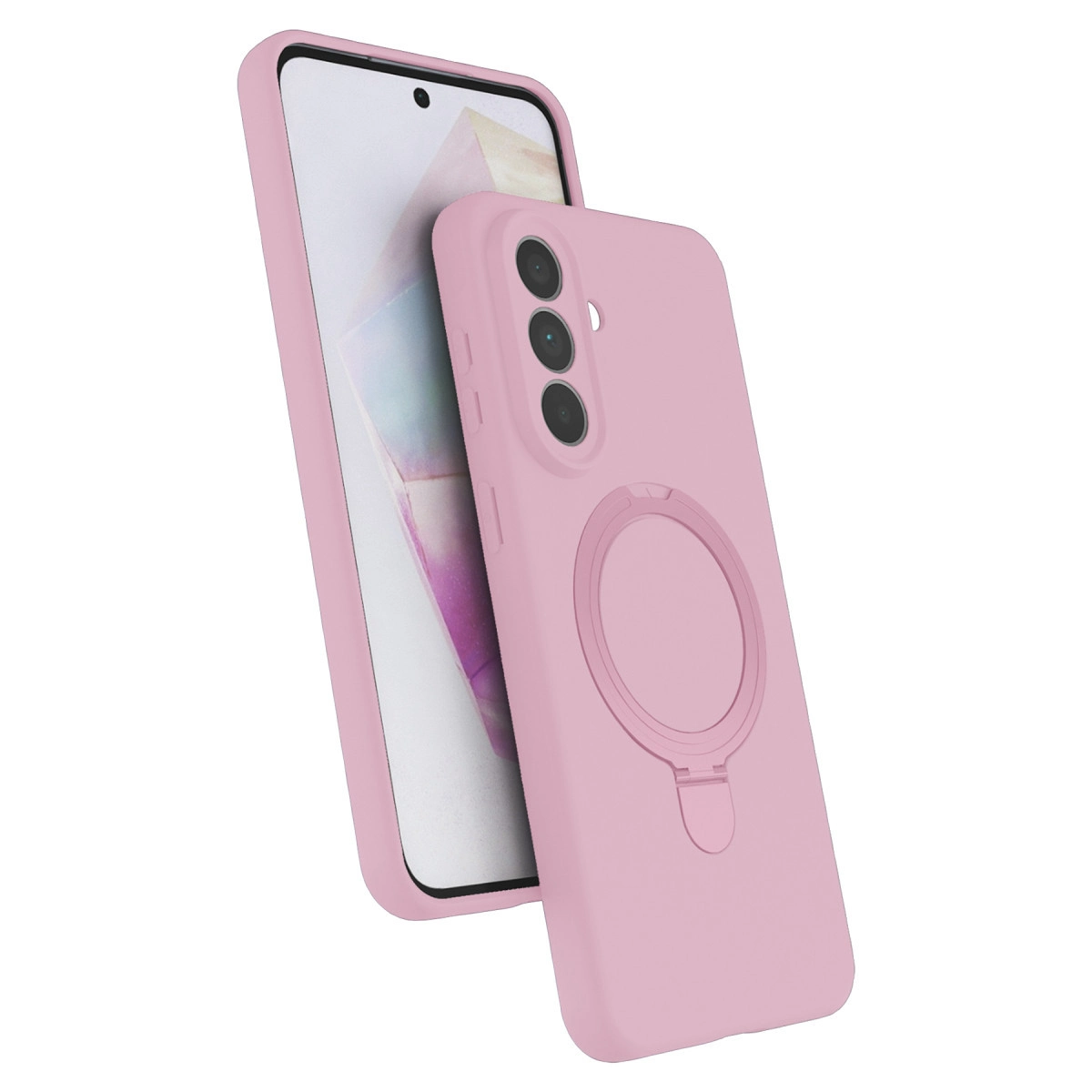 Samsung Galaxy A57 5g Regal Magsafe Standlı Kapak - Açık Pembe