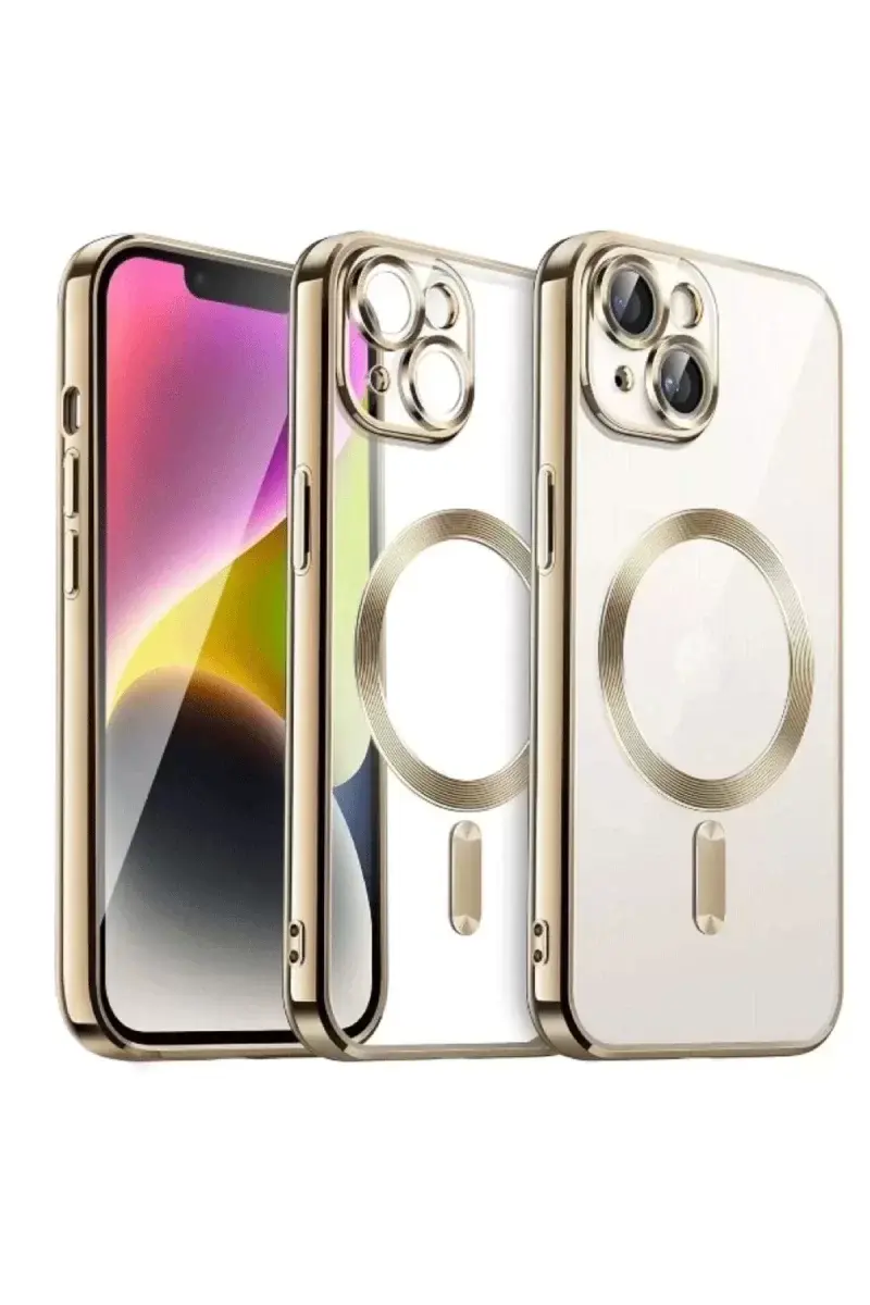 Newface İphone 15 Kılıf Kross Magneticsafe Kapak - Gold