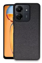 Newface Xiaomi Redmi 13c Kılıf Aras Deri Kapak - Siyah