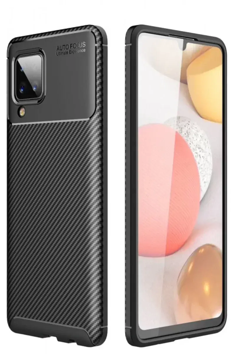 Newface Samsung Galaxy M33 Kılıf Auto Focus Karbon Kapak - Siyah