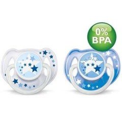 Philips Avent 0% BPA Yalancı Emzik 6-18 Ay Gece 2'Li (Karanlıkta Parlar)