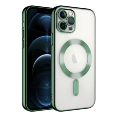 İphone 14 Pro Max Kılıf Kross Magneticsafe Kapak - Koyu Yeşil