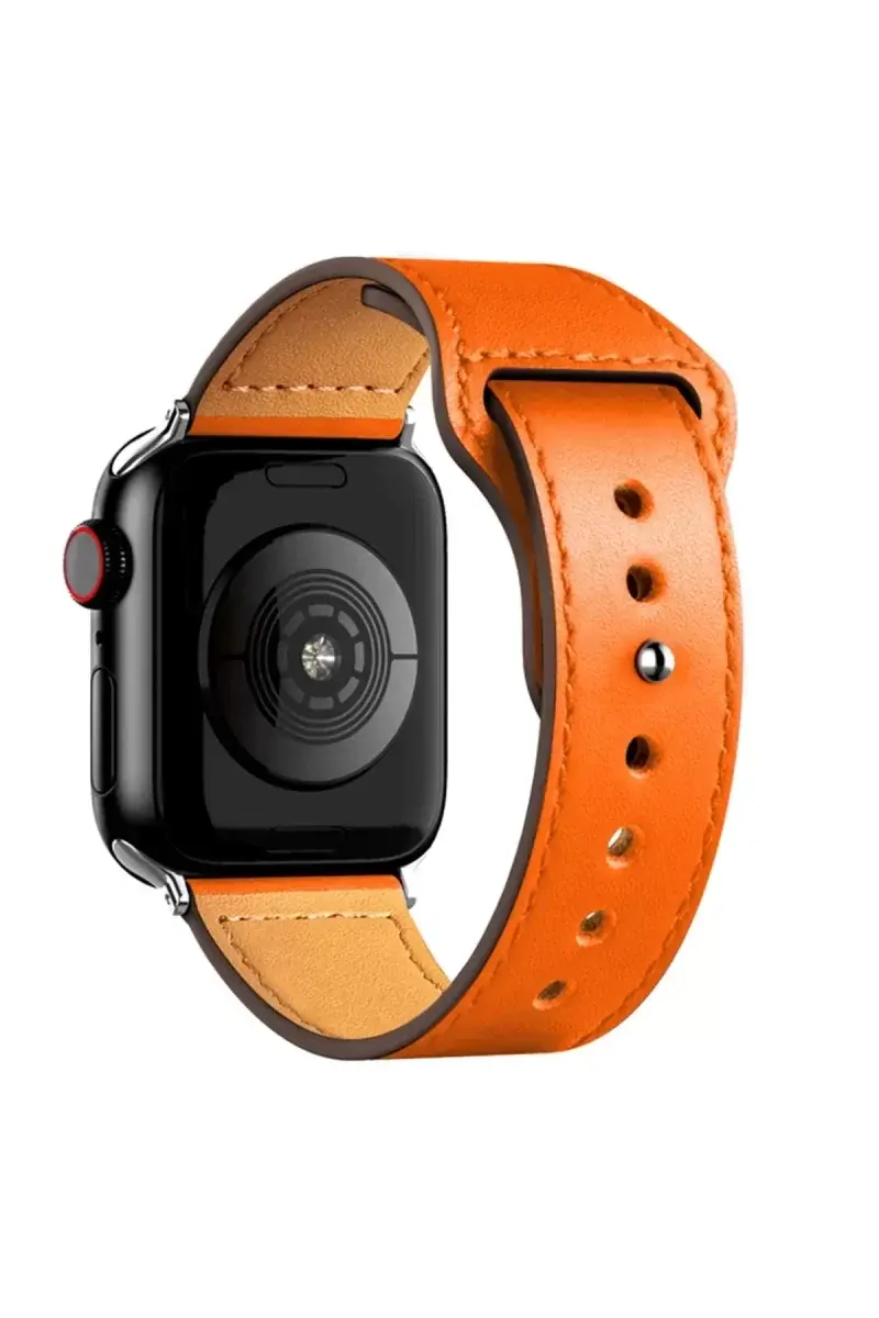 Newface Apple Watch 38mm Kr415 Luaz Deri Kordon - Turuncu