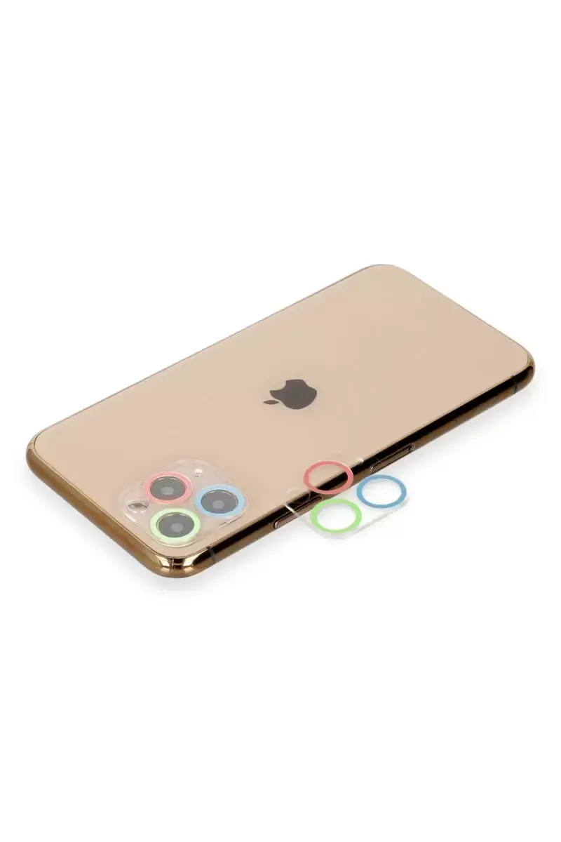 Newface Apple İphone 11 Pro Renkli Kamera Lens Koruma Cam - Mavi-yeşil