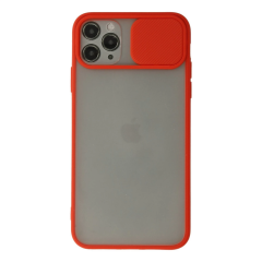 İphone 11 Pro Kılıf Palm Buzlu Kamera Sürgülü Silikon - Kırmızı