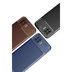 Oppo A73 Kılıf Auto Focus Karbon Kapak - Lacivert