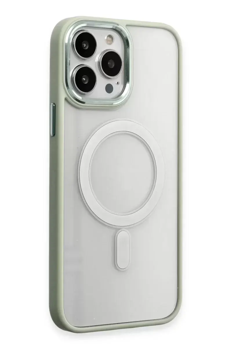 Newface İphone 15 Pro Max Kılıf Room Magneticsafe Silikon - Su Yeşili