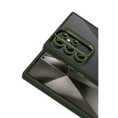 Joko Samsung Galaxy S24 Ultra Remim Lensli Magsafe Standlı Kapak - Koyu Yeşil