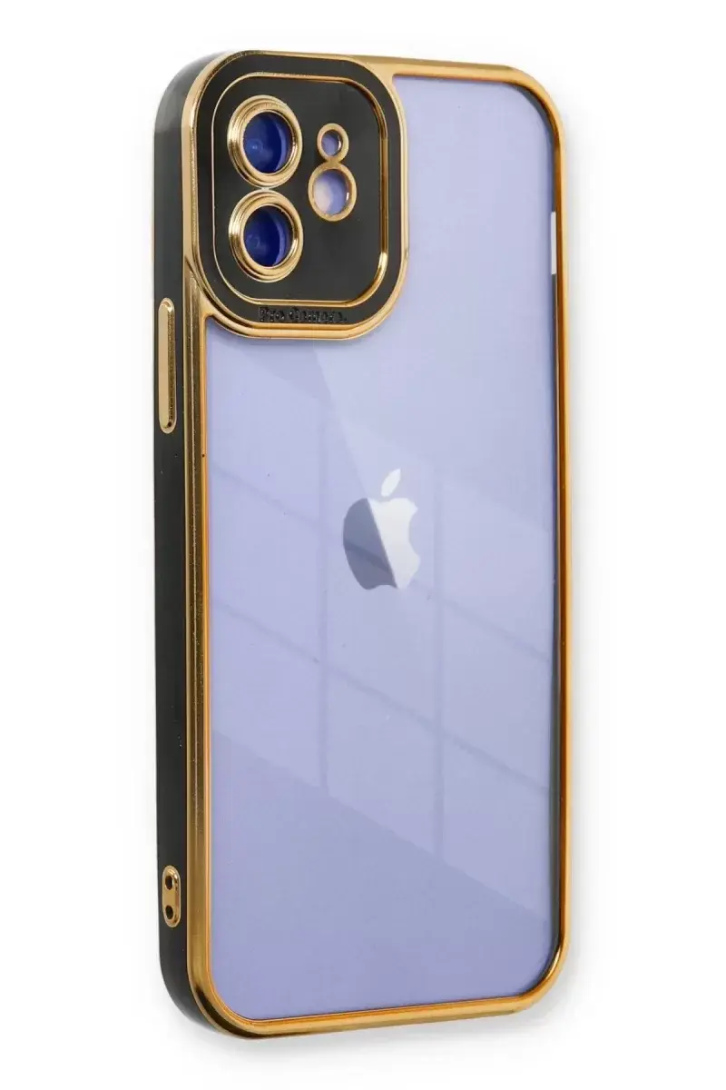 Newface İphone 12 Kılıf Liva Lens Silikon - Siyah