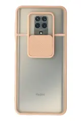 Newface Xiaomi Redmi Note 9 Pro Kılıf Palm Buzlu Kamera Sürgülü Silikon - Pembe