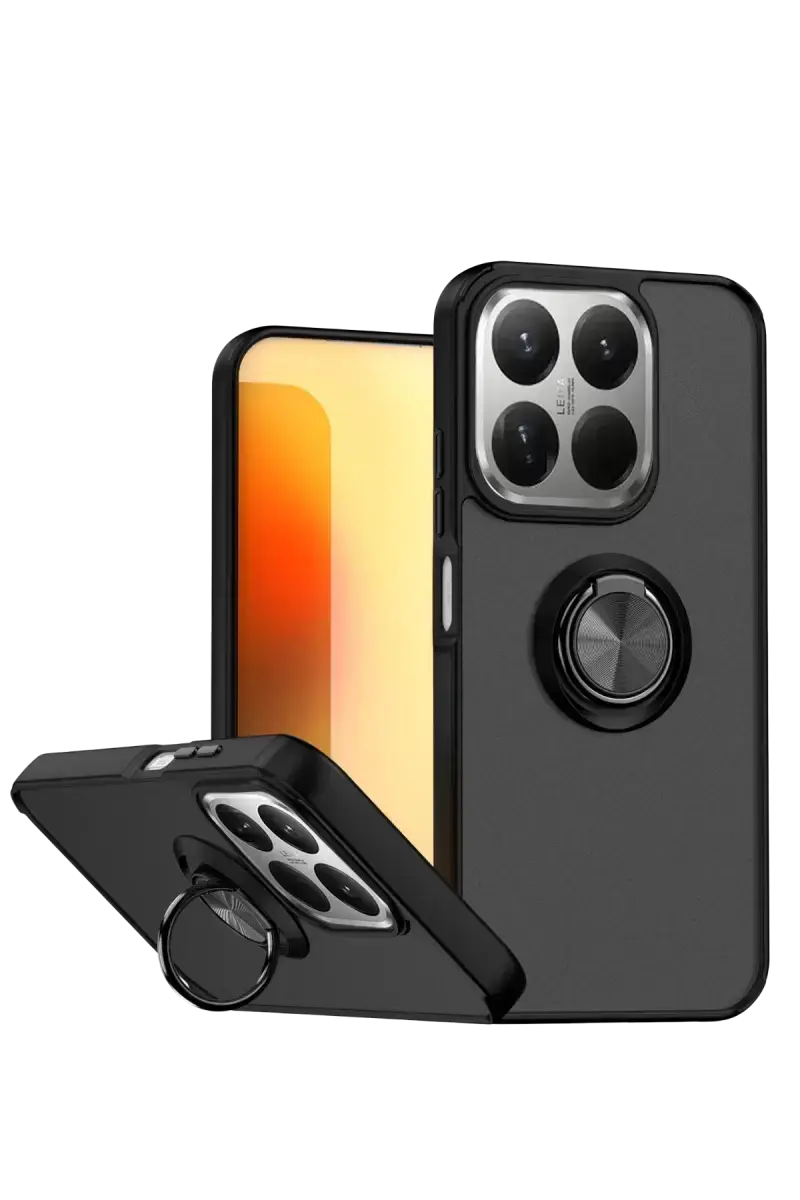 Newface Xiaomi Mi 15t Montreal Yüzüklü Silikon Kapak - Siyah