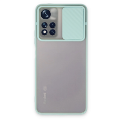Xiaomi Redmi Note 11t Kılıf Palm Buzlu Kamera Sürgülü Silikon - Turkuaz