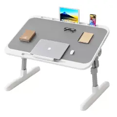 Sunup Sn-29698 Çok Fonksiyonlu Katlanabilir Yatak Koltuk Laptop Masası Yükseklik Ve Açı Ayarlı Gri 60x40cm