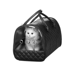 Markapet Kapitone Şeffaf Kedi Taşıma Çantası 22*30*45 cm Siyah