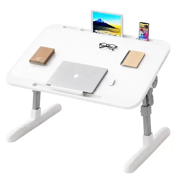 Sunup Sn-29697 Çok Fonksiyonlu Katlanabilir Yatak Koltuk Laptop Masası Yükseklik Ve Açı Ayarlı Beyaz 60x40cm