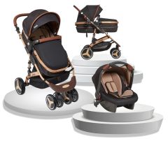 Joell Truva Travel Sistem Bebek Arabası Gold Siyah