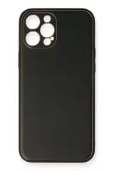 Newface İphone 12 Pro Kılıf Coco Deri Silikon Kapak - Siyah