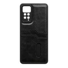 Xiaomi Redmi Note 12 Pro 4g Kılıf Sara Kartvizitli Deri Kılıf - Siyah