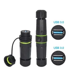 Powermaster Pm-24598 Dişi - Dişi Ip68 Su Geçirmez 3.0 Usb-a Konnektör