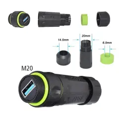 Powermaster Pm-24598 Dişi - Dişi Ip68 Su Geçirmez 3.0 Usb-a Konnektör