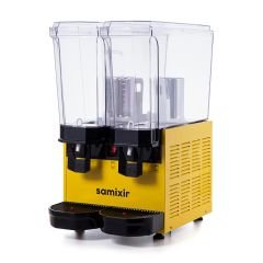 Klasik Twin Soğuk İçecek Dispenseri, 20+20 L, Fıskiyeli ve Karıştırıcılı, Sarı