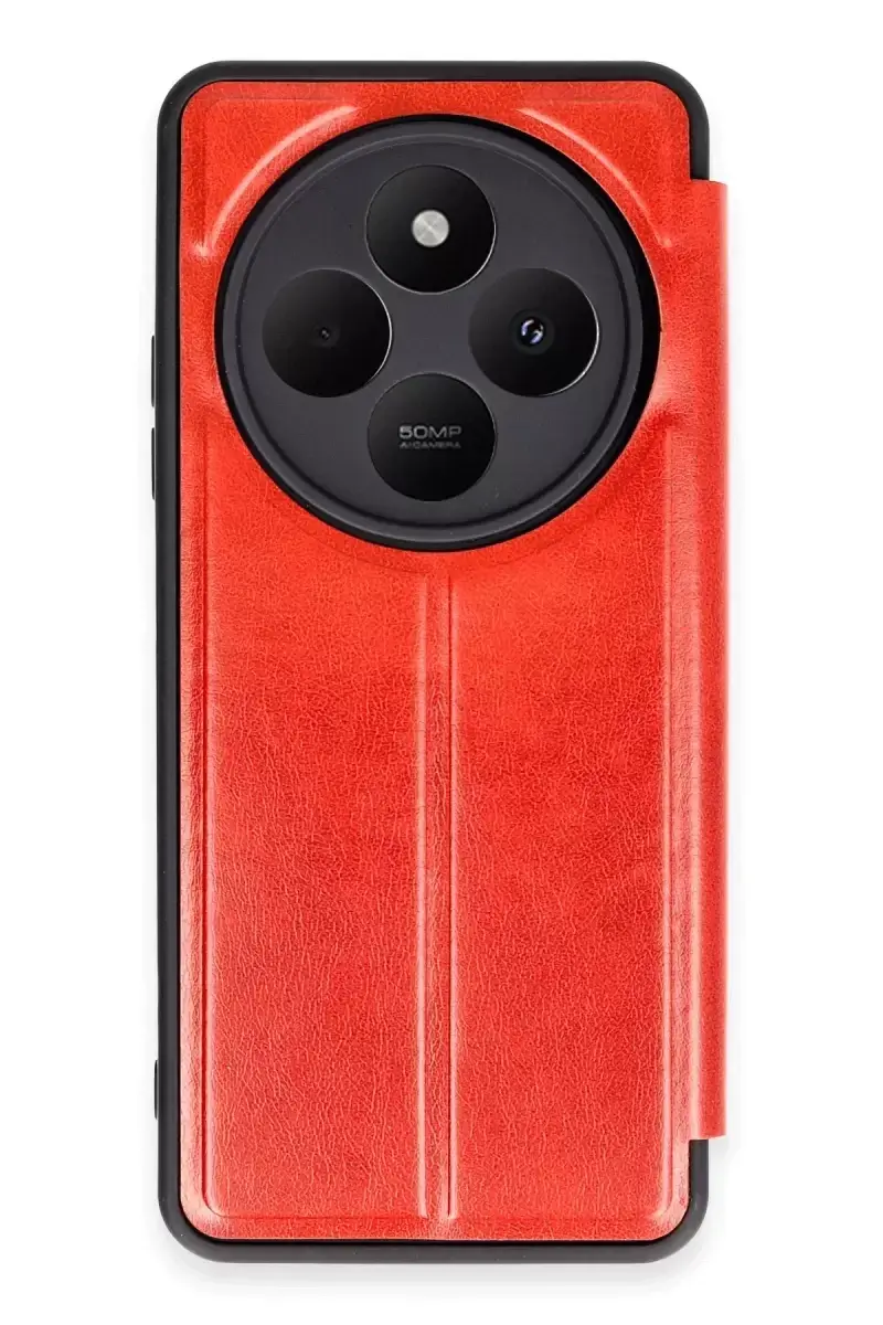 Newface Xiaomi Redmi 14c Kılıf Flip Cover - Kırmızı
