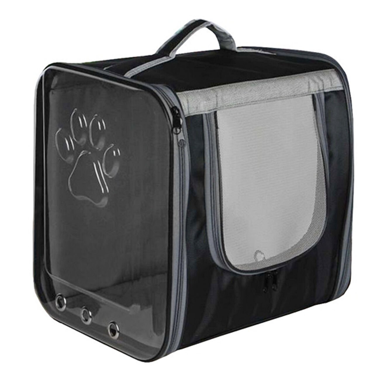 Markapet Çift Cam Kedi Köpek Taşıma Çantası 32x40x42 cm Siyah