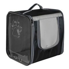 Markapet Çift Cam Kedi Köpek Taşıma Çantası 32x40x42 cm Siyah