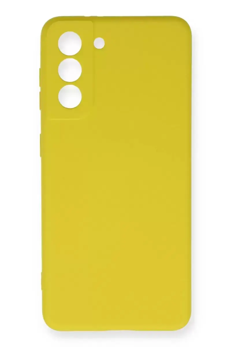 Newface Samsung Galaxy S21 Fe Kılıf Nano İçi Kadife Silikon - Sarı