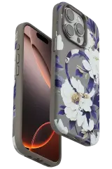 Onegif İphone 14 Pro Max Flower Series Magsafe Kapak - Gri