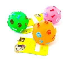 Cado Pet Sesli Pati ve Kemik Desenli Köpek Oyuncak Top 7 cm